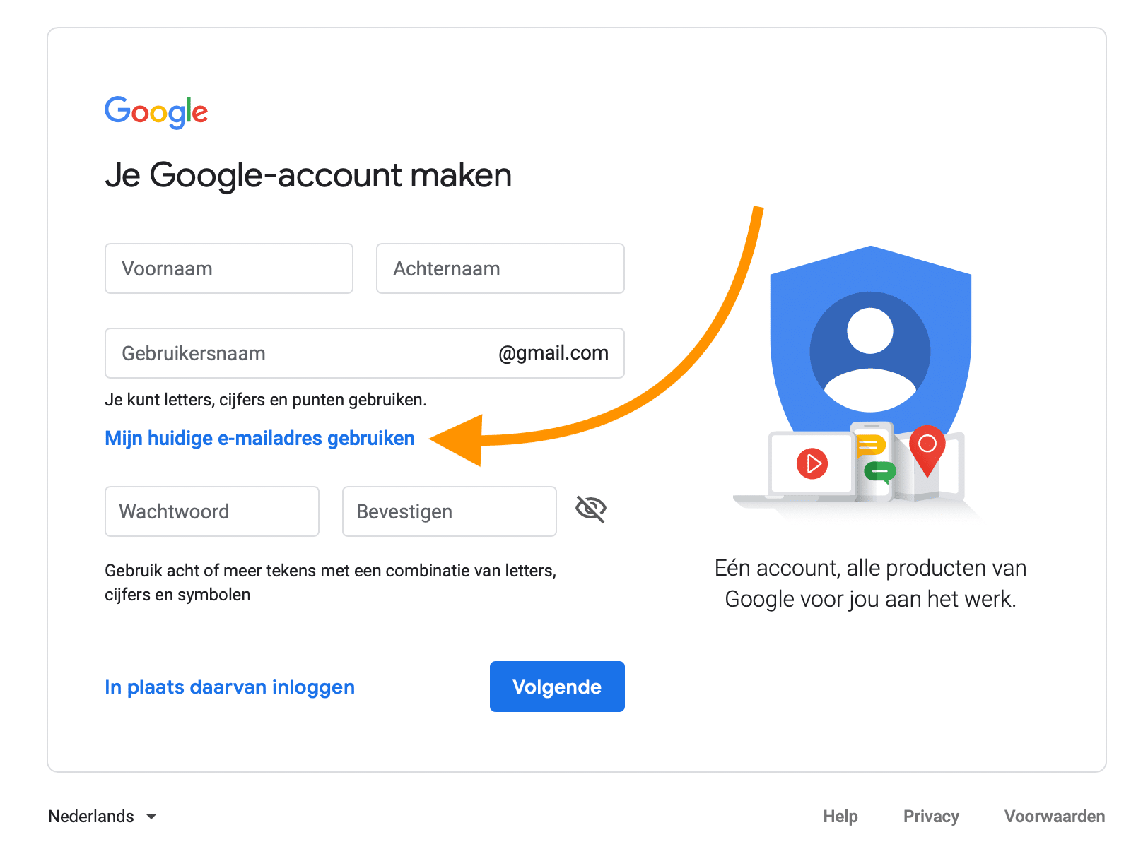 Je Google account maken